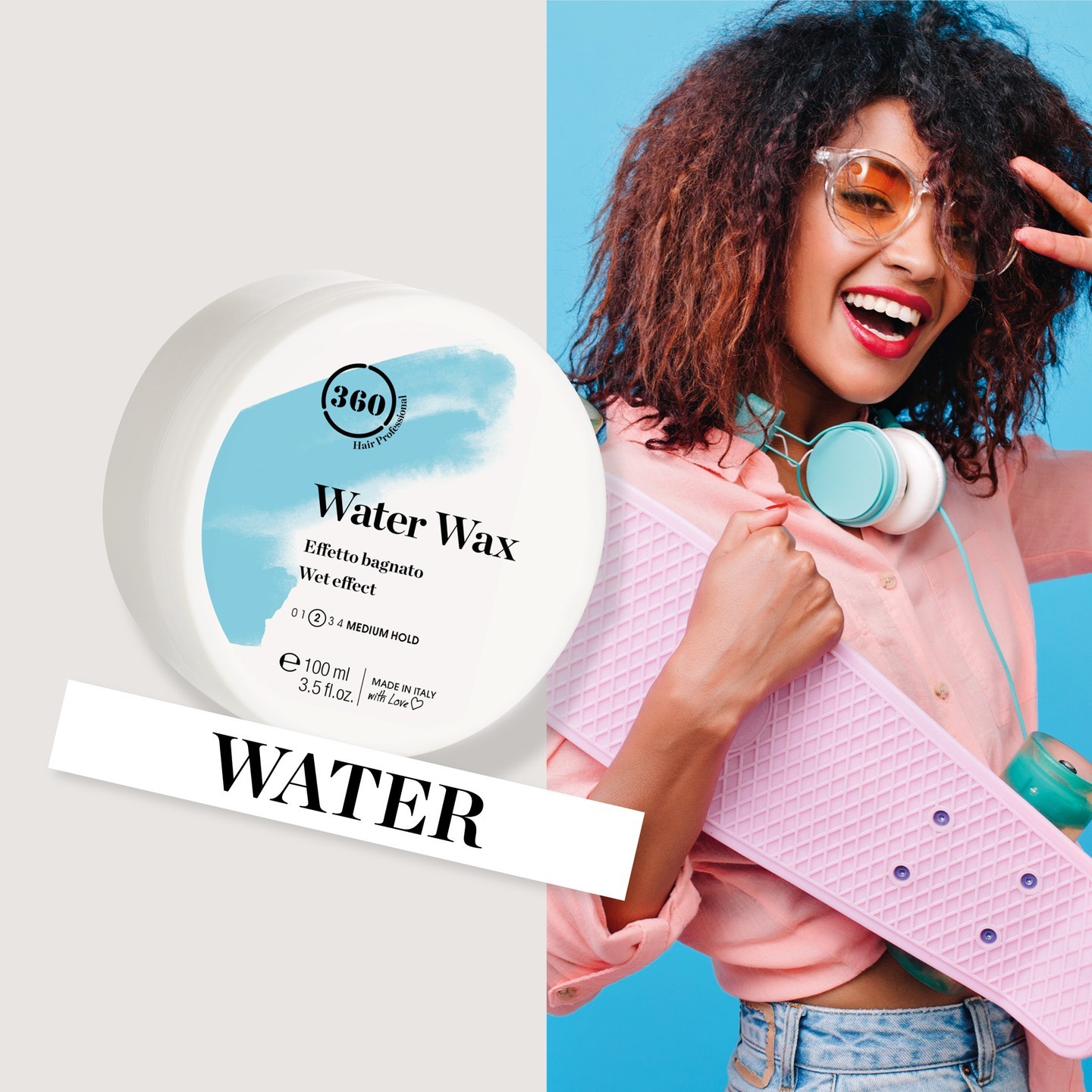 💦WATER-based wax to brighten and define your hairstyle
.
.
.
💦Definizione e luminosità con WATER, cera effetto bagnato a base d’acqua!
.
.
.
#360hair #360hairprofessional
#360hairproducts
#madeinitalywithlove